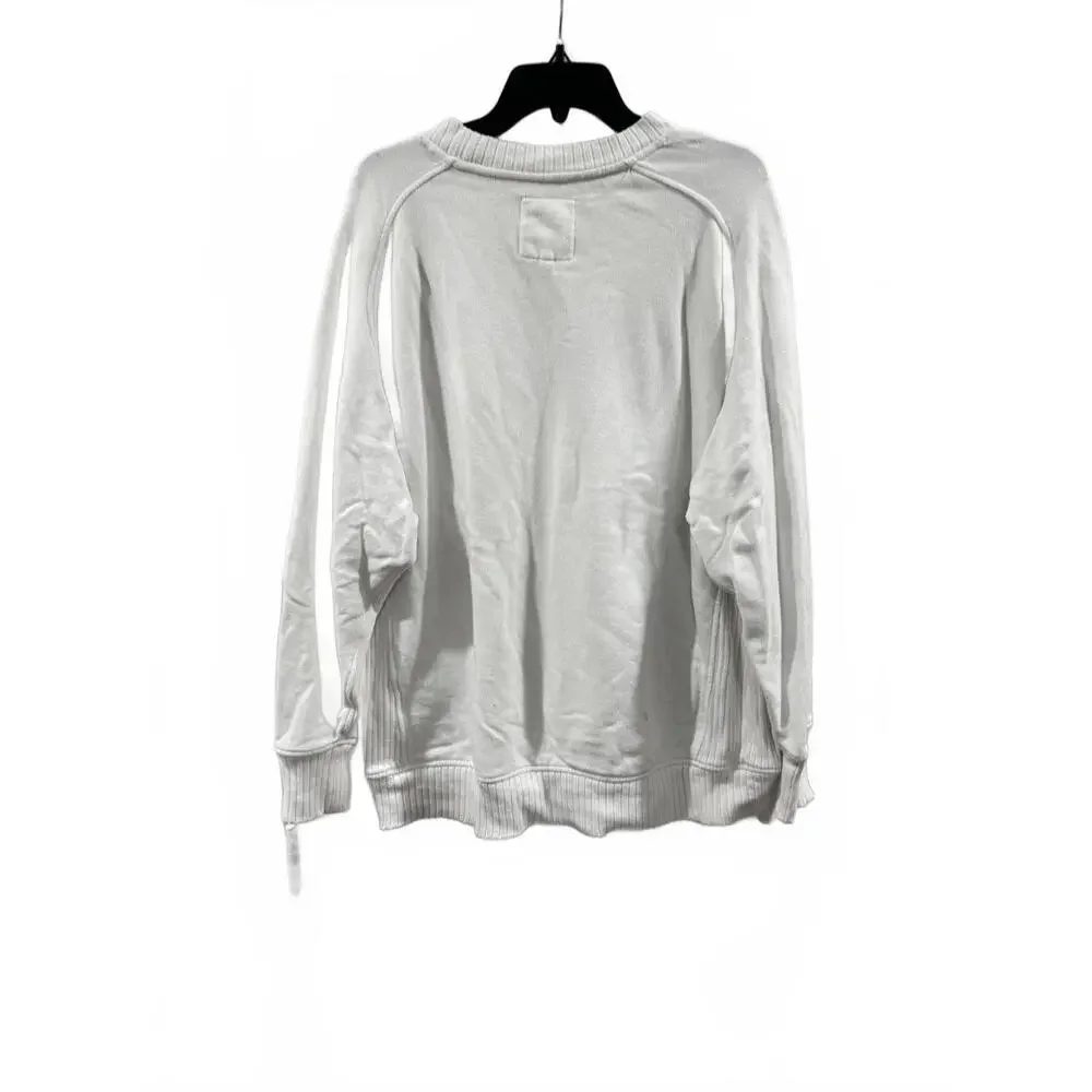 Aerie Down To Earth White Crew Neck Oversized Sweatshirt- Size Large - Picture 5 of 9